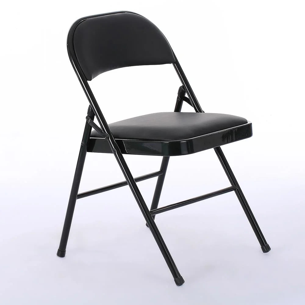 Black Leather Folding Conference Chairs Y426264