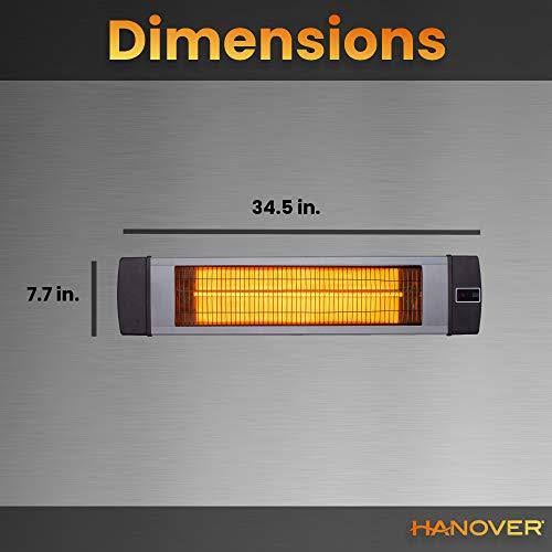 Silver 34.6-In. Wide Electric Carbon Infrared Heat Lamp with Remote Control L123823