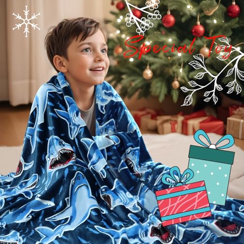 Glow in The Dark Shark Blanket 50x60 inch D2009