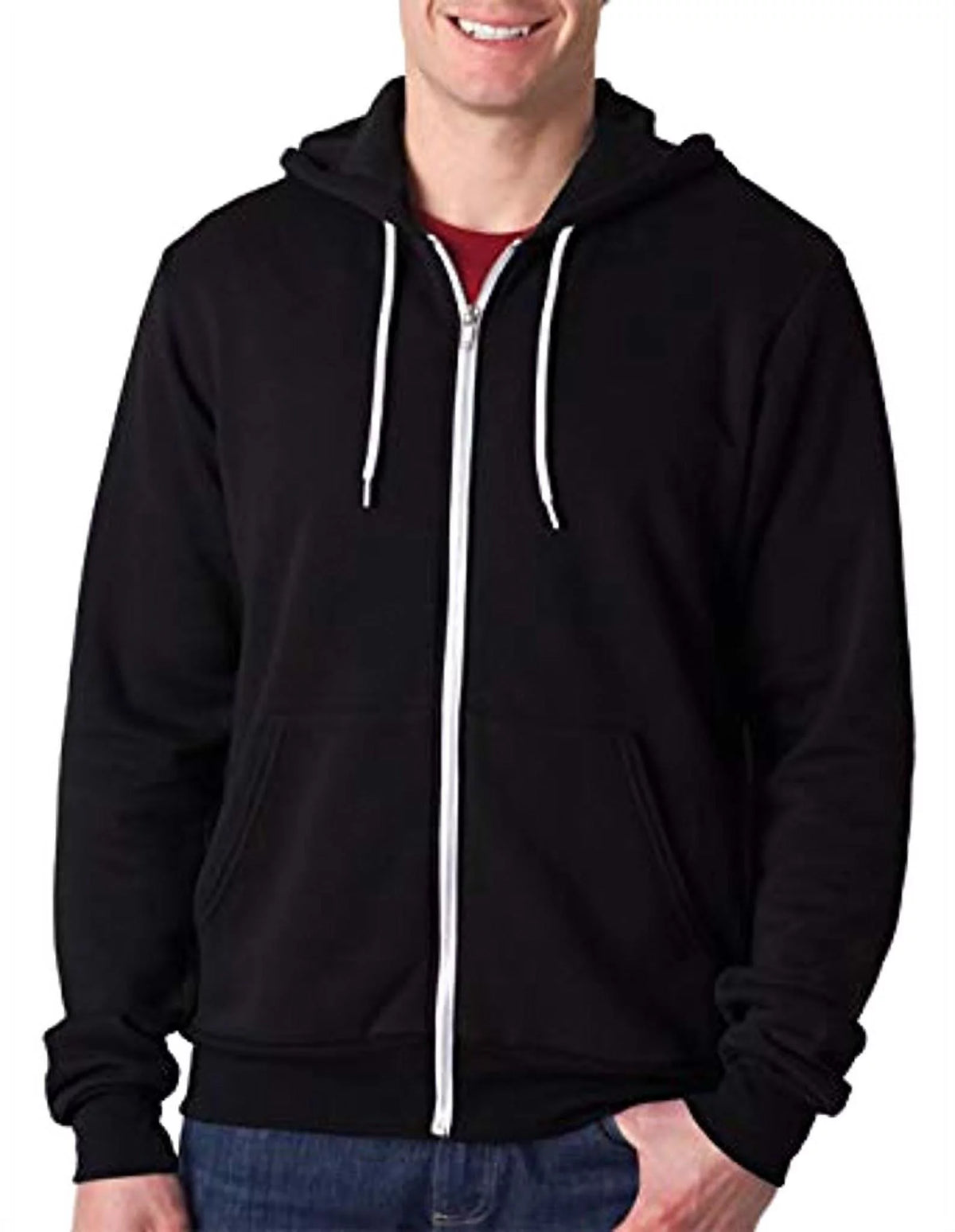 Black Fleece Zipper Hoodie V657689