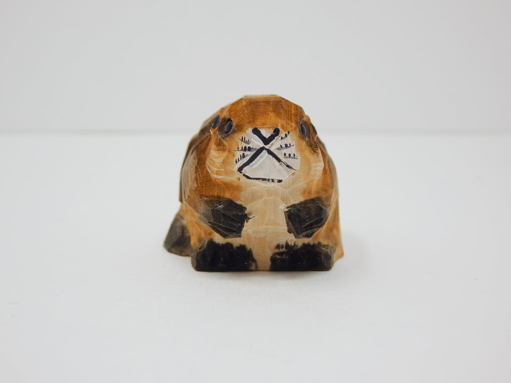 Beaver Wood Figurine Handmade Carved Ornament N838
