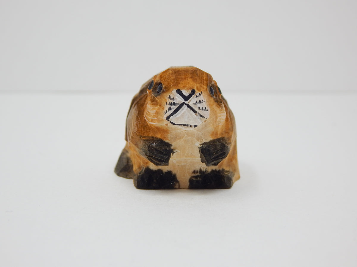 Beaver Wood Figurine Handmade Carved Ornament N838