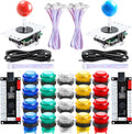 2X Zero Delay LED USB Encoder + 20x 28MM LED Arcade Buttons + 2X Joystick S624163