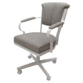 White Swivel Metal Caster Chair X249
