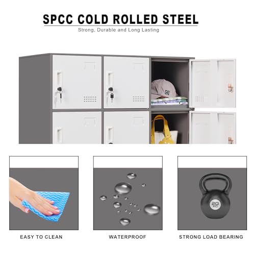9 Door Grey & White Steel Locker O11719