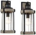 Set of 2 Gray Black Motion Sensor Dusk to Dawn Outdoor Wall Light W16274