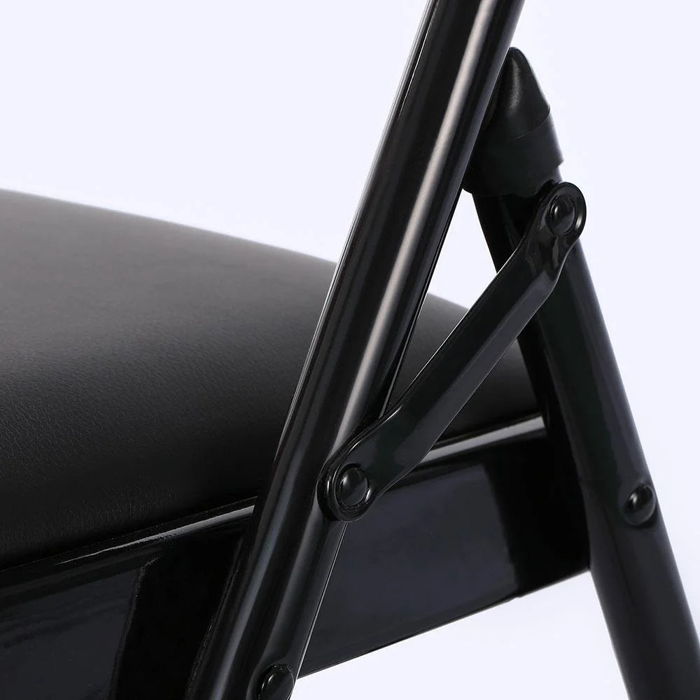 Black Leather Folding Conference Chairs Y426264