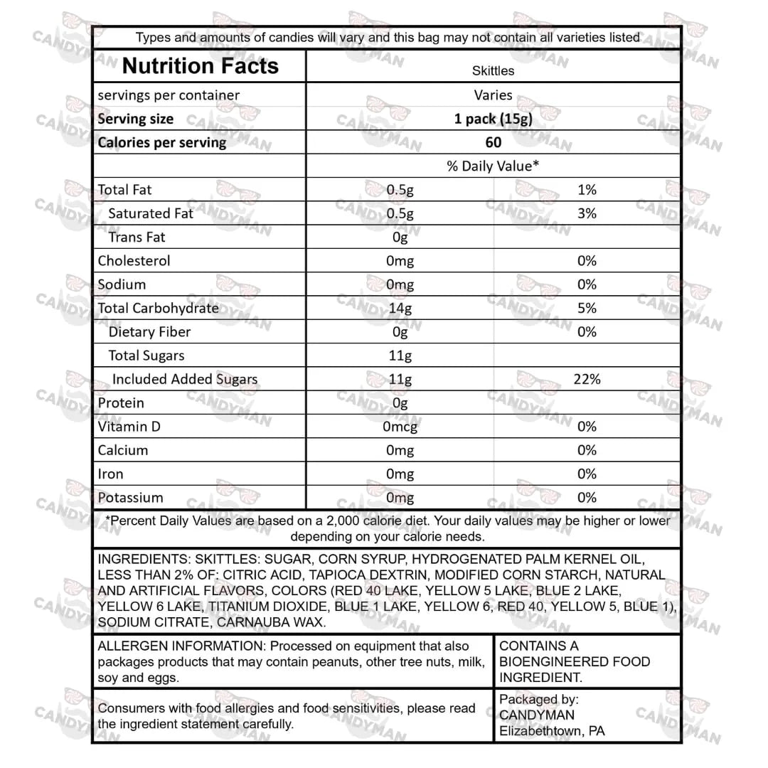 Skittles Candy Bulk Individually Wrapped Fun Size M783841
