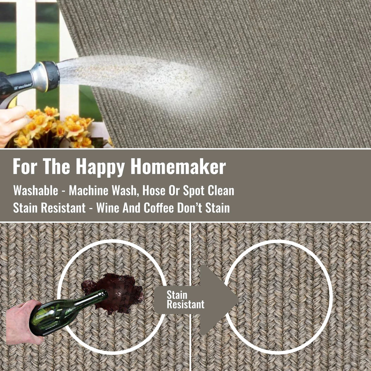 Gray Reversible Braided Rug 4x6 Feet K585593