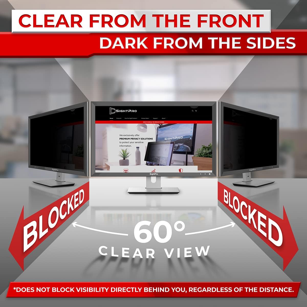 24 Inch Computer Privacy Screen Filter for 16:9 Widescreen Monitor, Pack of 2 T7926