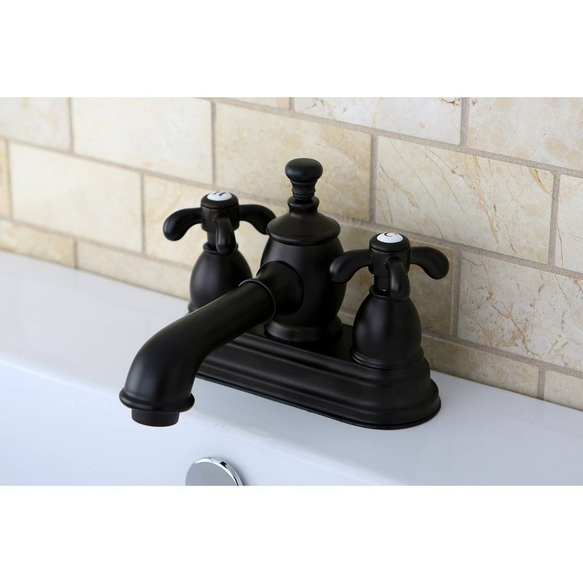 4x22 Centerset Bathroom Faucet, Brushed Nickel U89983