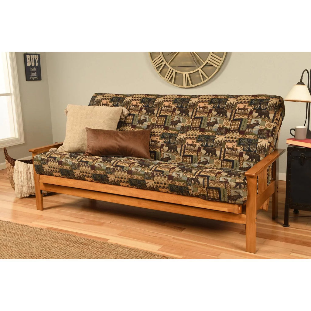 Butternut Futon with Multi-Color Fabric Mattress Q723