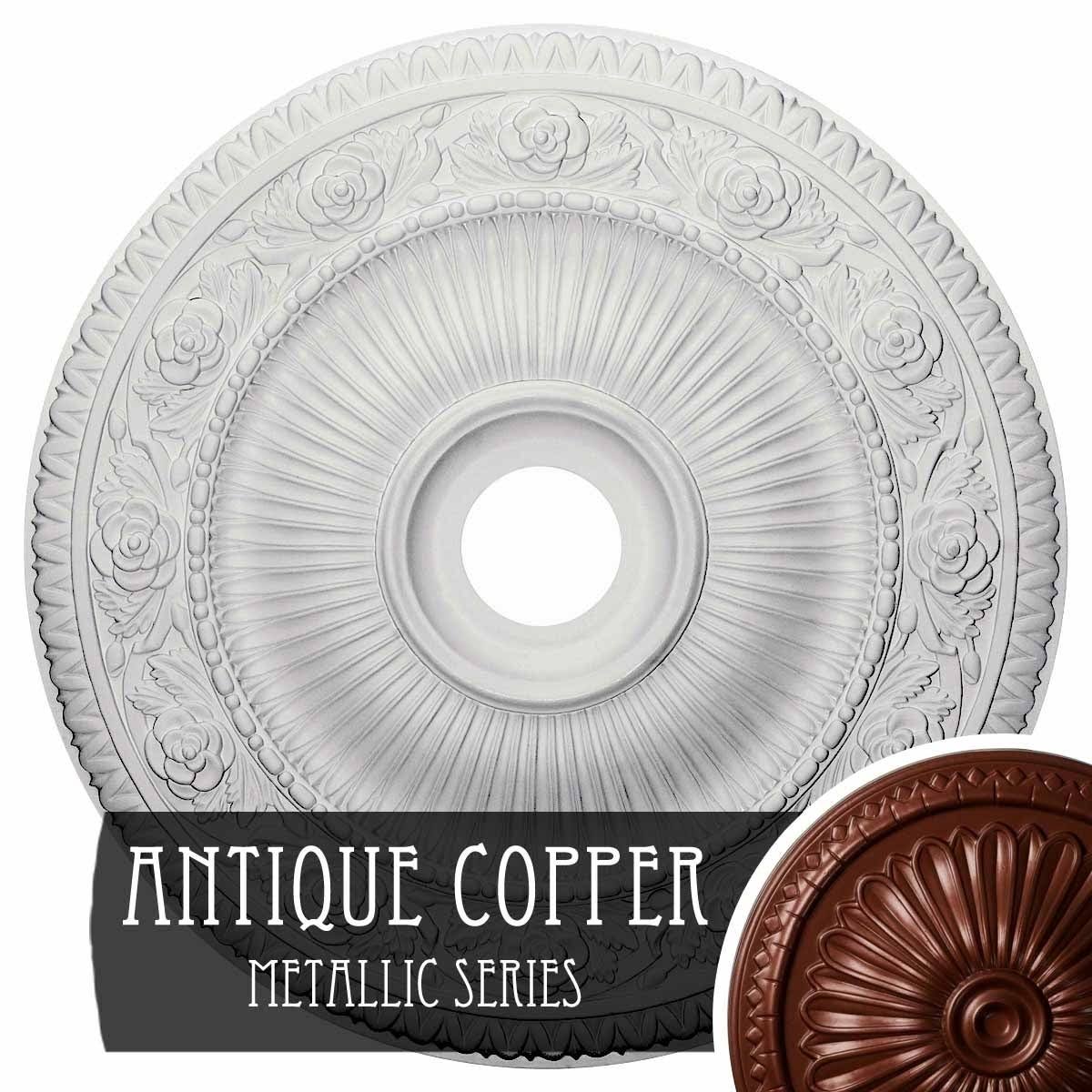 Hand-Painted Silver Ceiling Medallion K661493