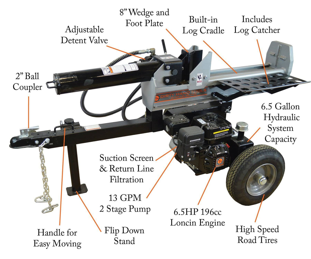 22 Ton Half-Beam Horizontal Vertical Log Splitter K40341