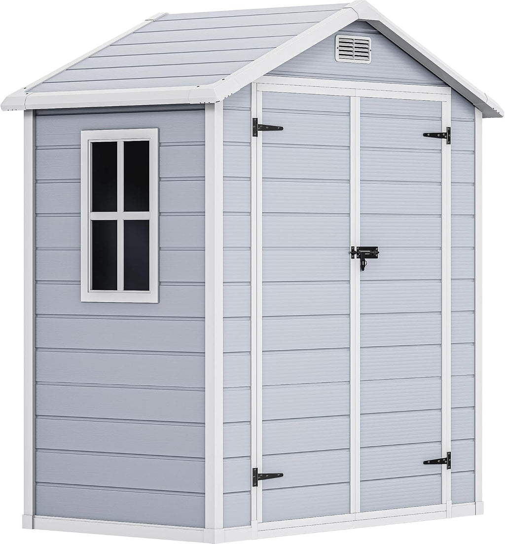 6.2x3.4 FT Resin Storage Shed with Lockable Door H396996