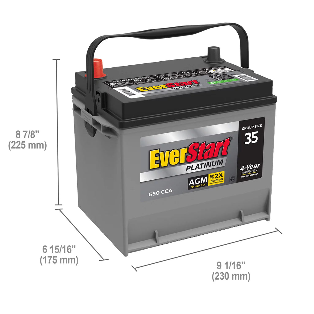 AGM Automotive Battery Group Size 35 12 Volt 650 CCA J234
