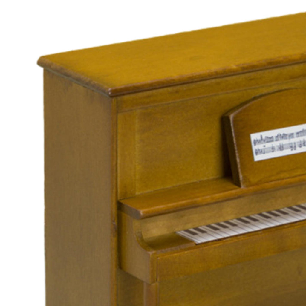 Walnut Miniature Upright Piano Dollhouse Furniture with Stool Z684