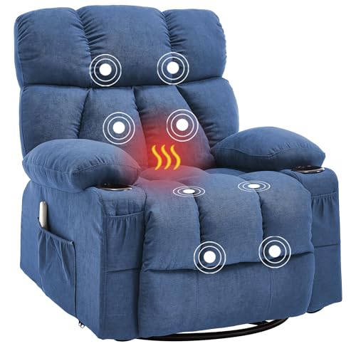 Grey Massage Rocker Recliner Chair with Heat and Vibration K4008
