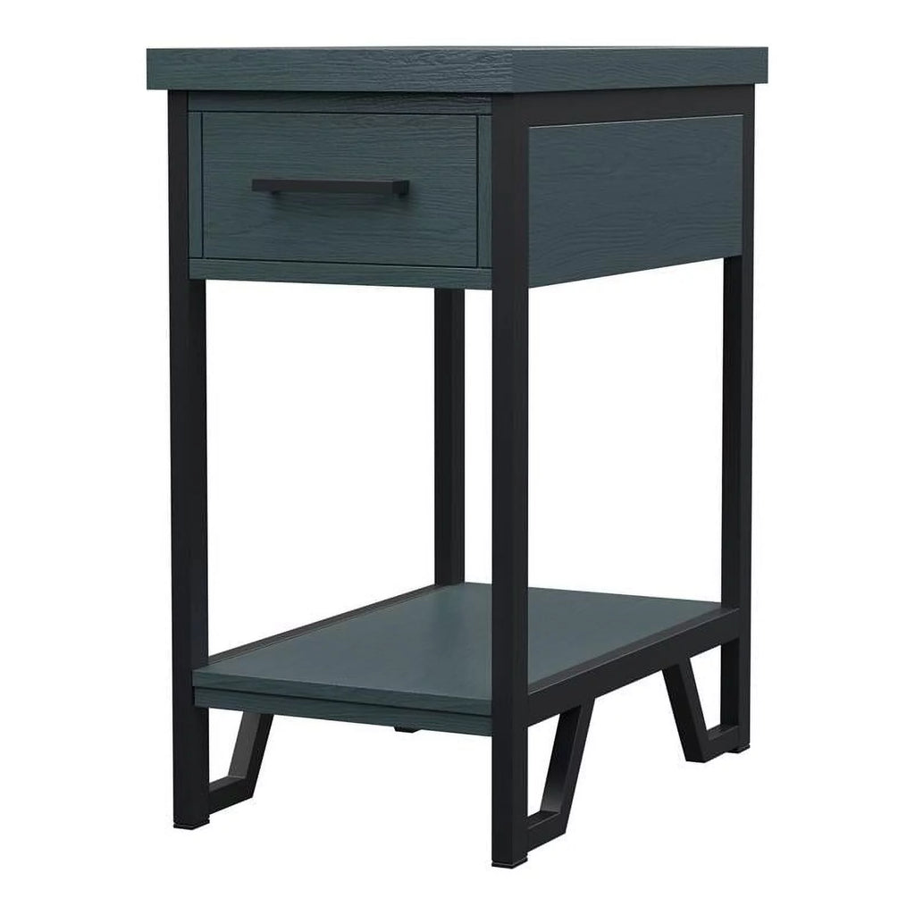 Antique Green Wood 1-Shelf Side Table R22224