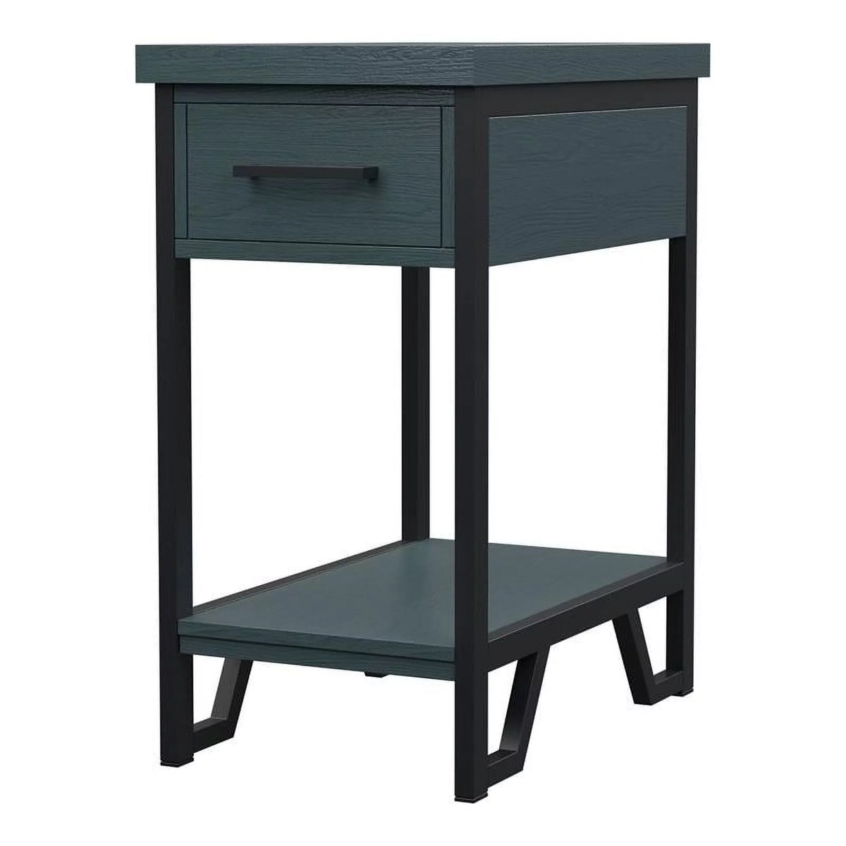 Antique Green Wood 1-Shelf Side Table R22224