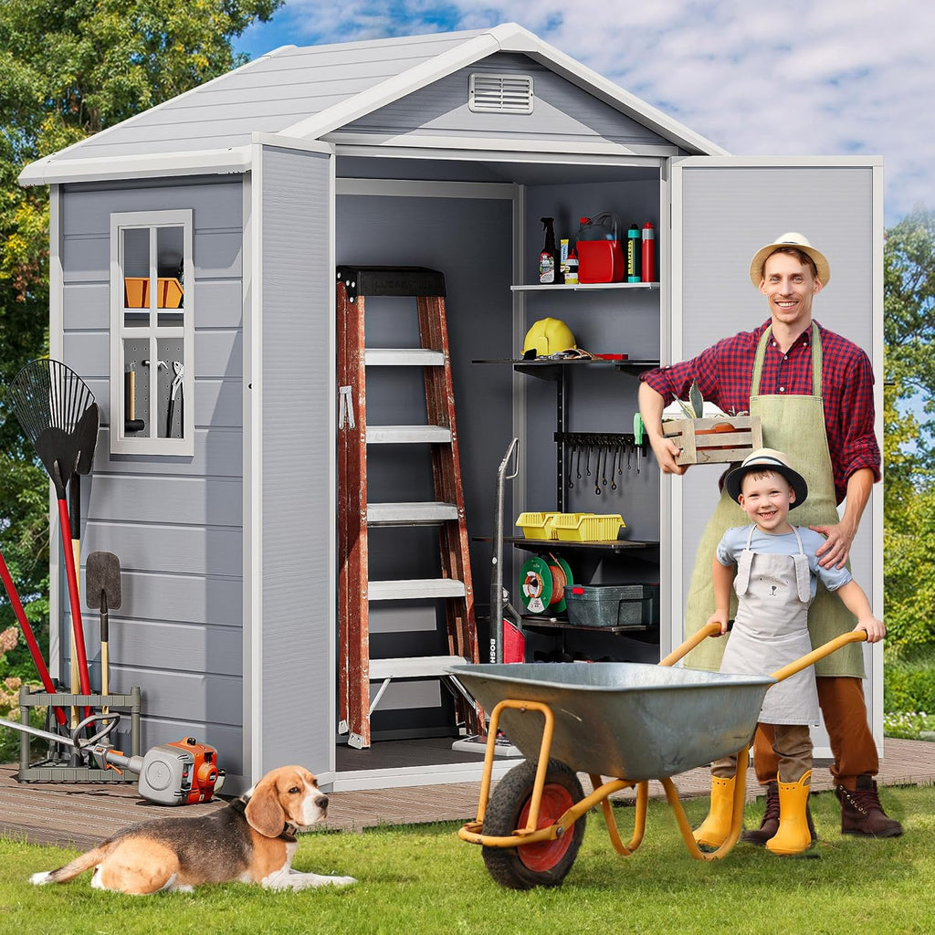6.2x3.4 FT Resin Storage Shed with Lockable Door H396996