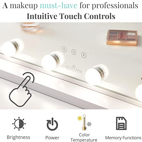 Large Hollywood Vanity Mirror with Lights, 18 LED Bulbs, Wall-Mount/Tabletop (Rose Gold) W58091