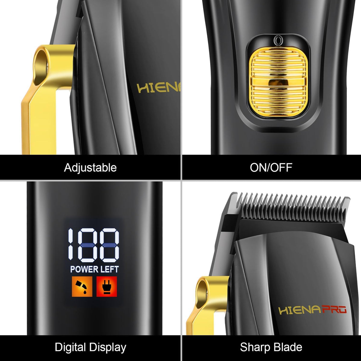 Black Cordless Hair Clippers and Trimmer Kit A149