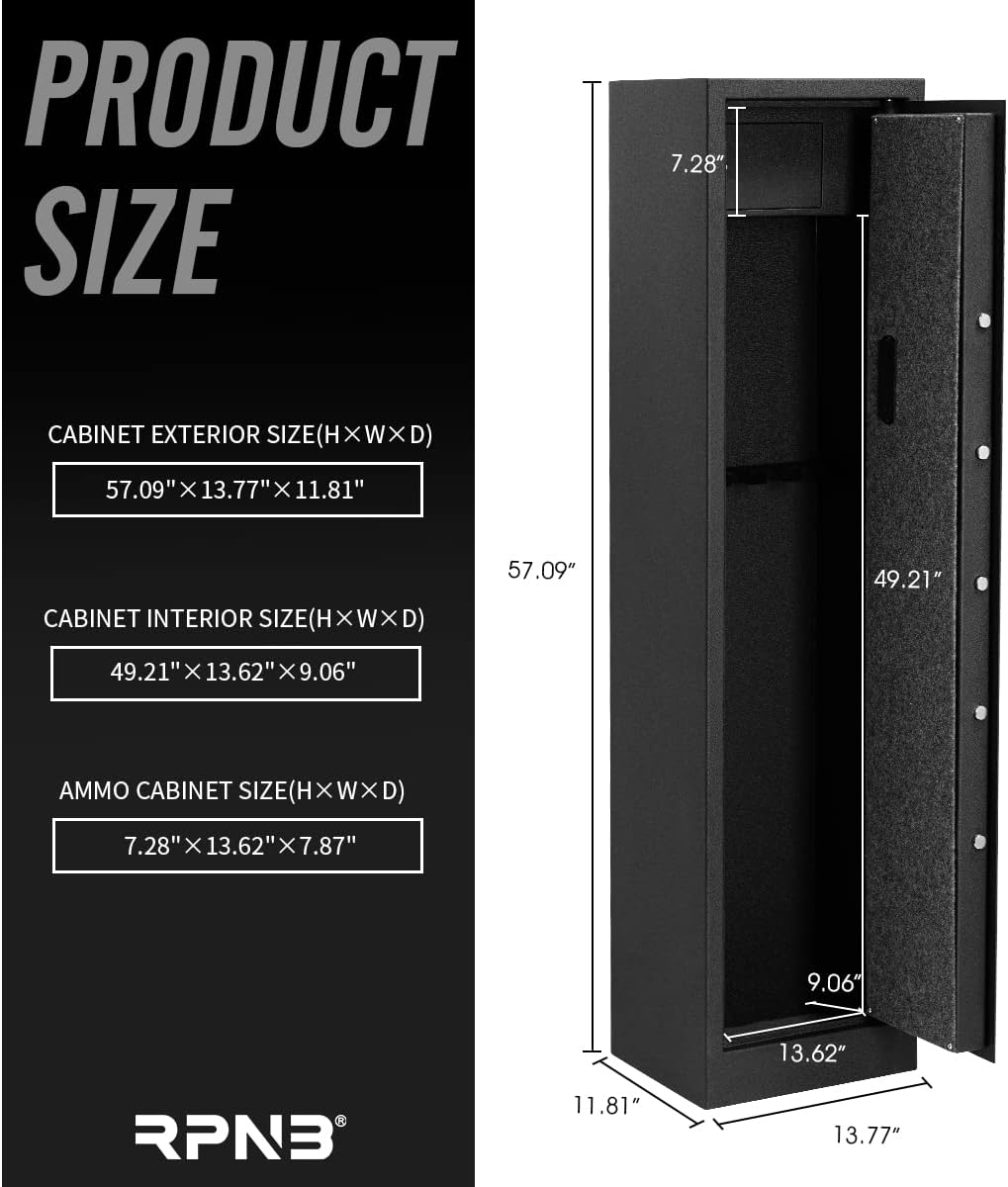 5-Gun Large Metal Rifle Gun Security Cabinet C15958