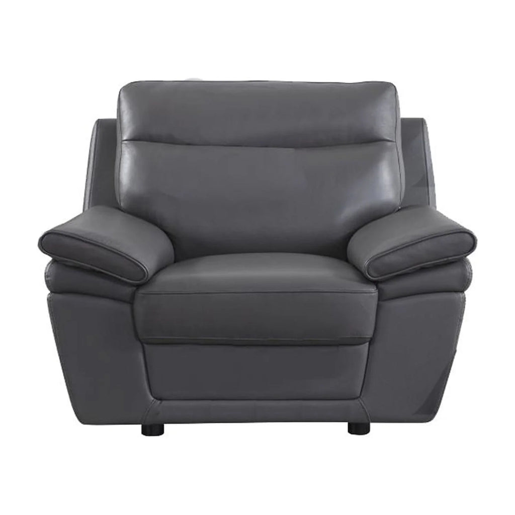 Gray Faux Leather Upholstered Wooden Sofa Chair Z11116