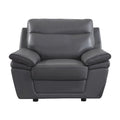 Gray Faux Leather Upholstered Wooden Sofa Chair Z11116