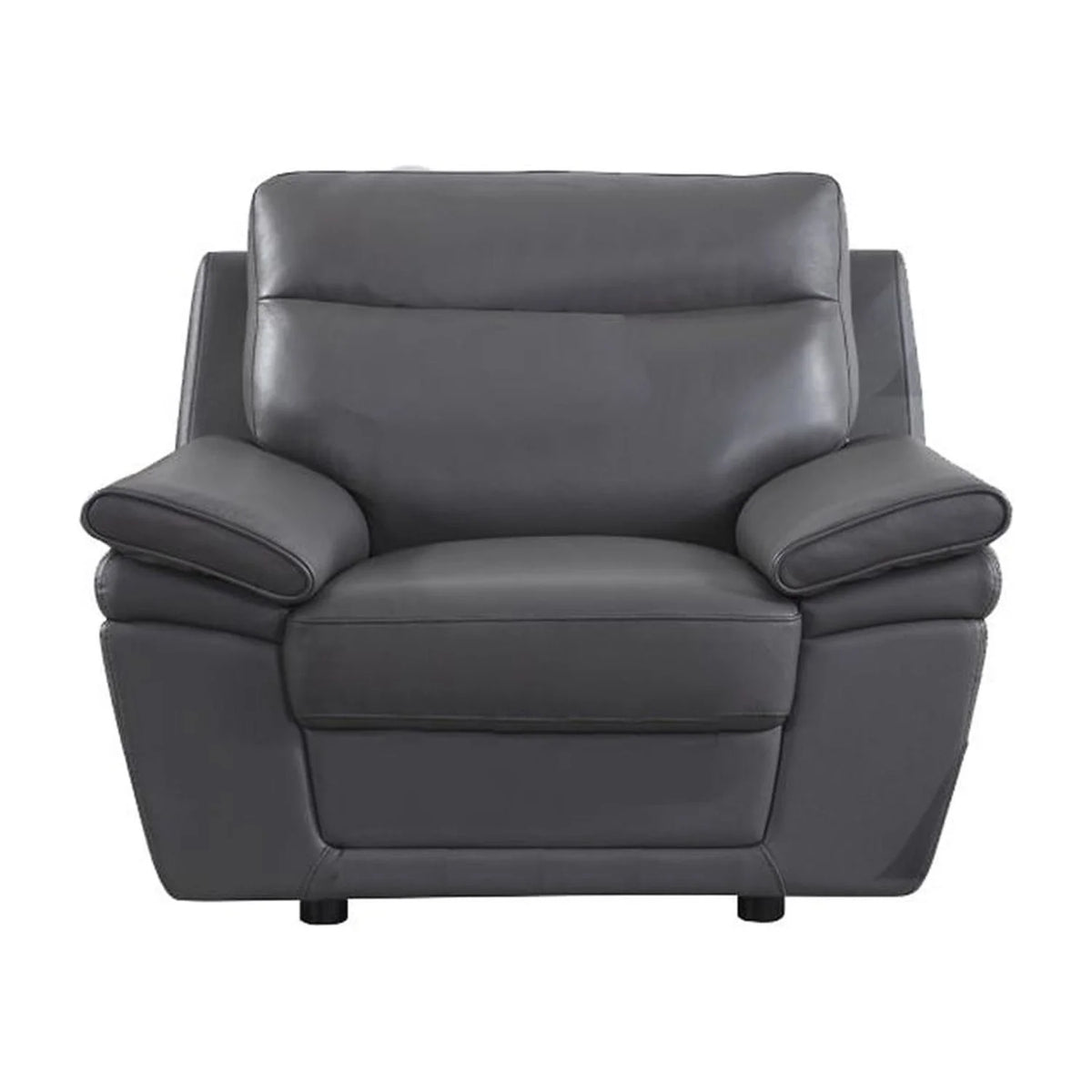 Gray Faux Leather Upholstered Wooden Sofa Chair Z11116