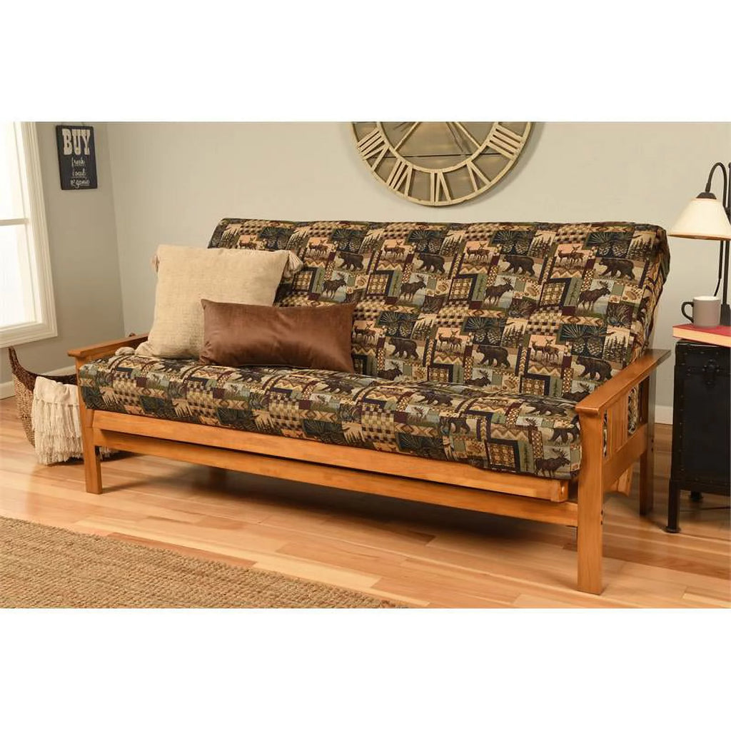 Butternut Futon with Multi-Color Fabric Mattress Q723