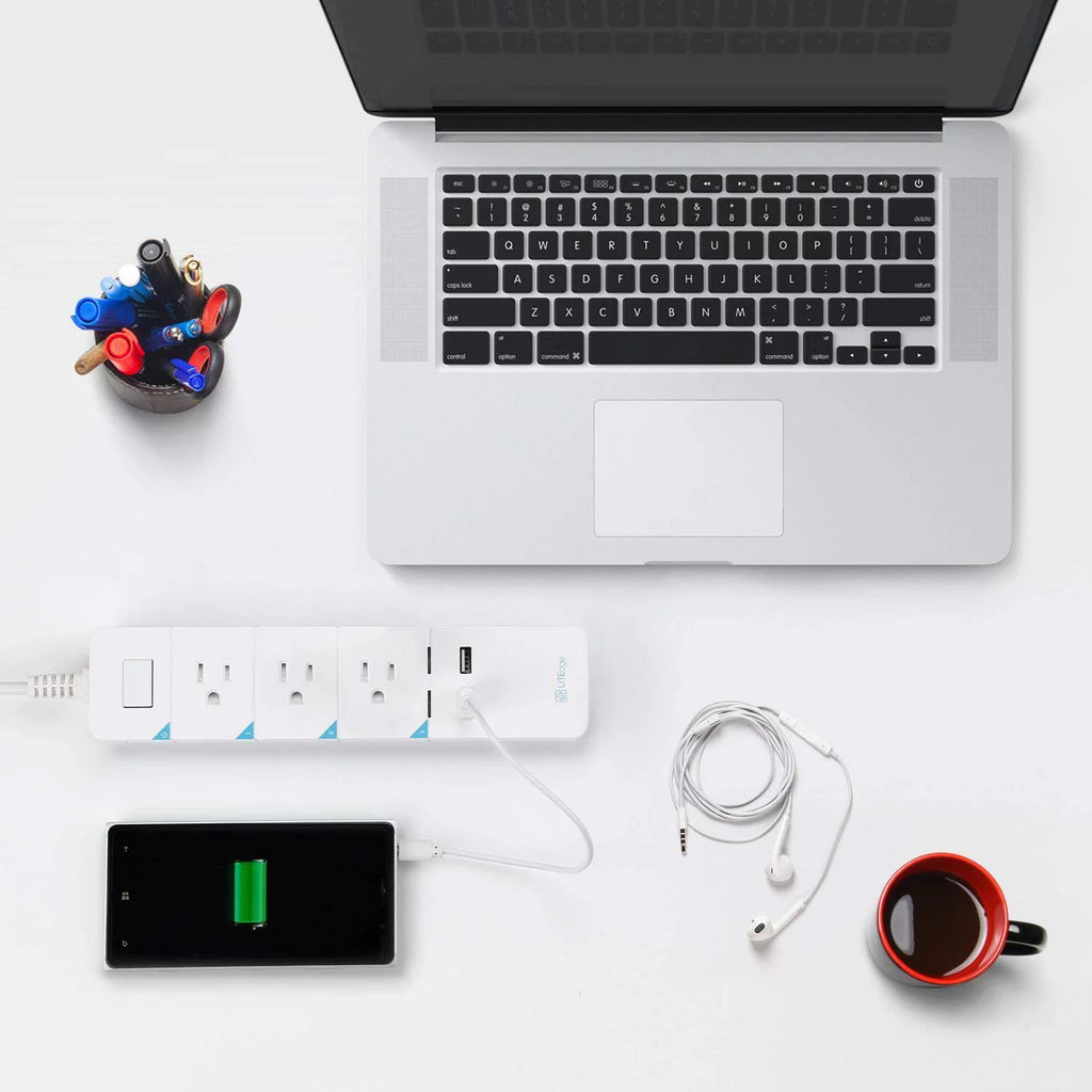 Smart Power Strip with 3 AC Outlets 2 USB Ports C92431
