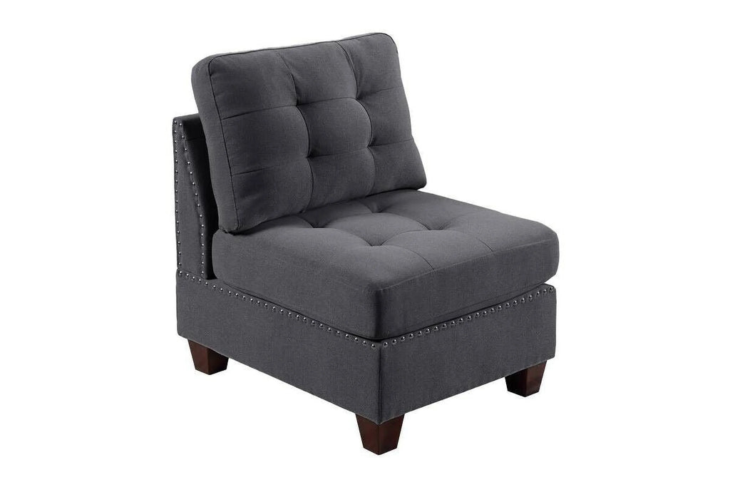 Gray Fabric Sectional Sofa Set 9pcs U57926