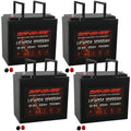 12V 55AH Lithium LiFePO4 Deep Cycle Battery 4 Pack I8468