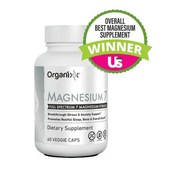Magnesium Supplement Capsules with Vitamin B6 and Manganese Citrate and Glycinate, Vegan, Non GMO, 60 Count M995