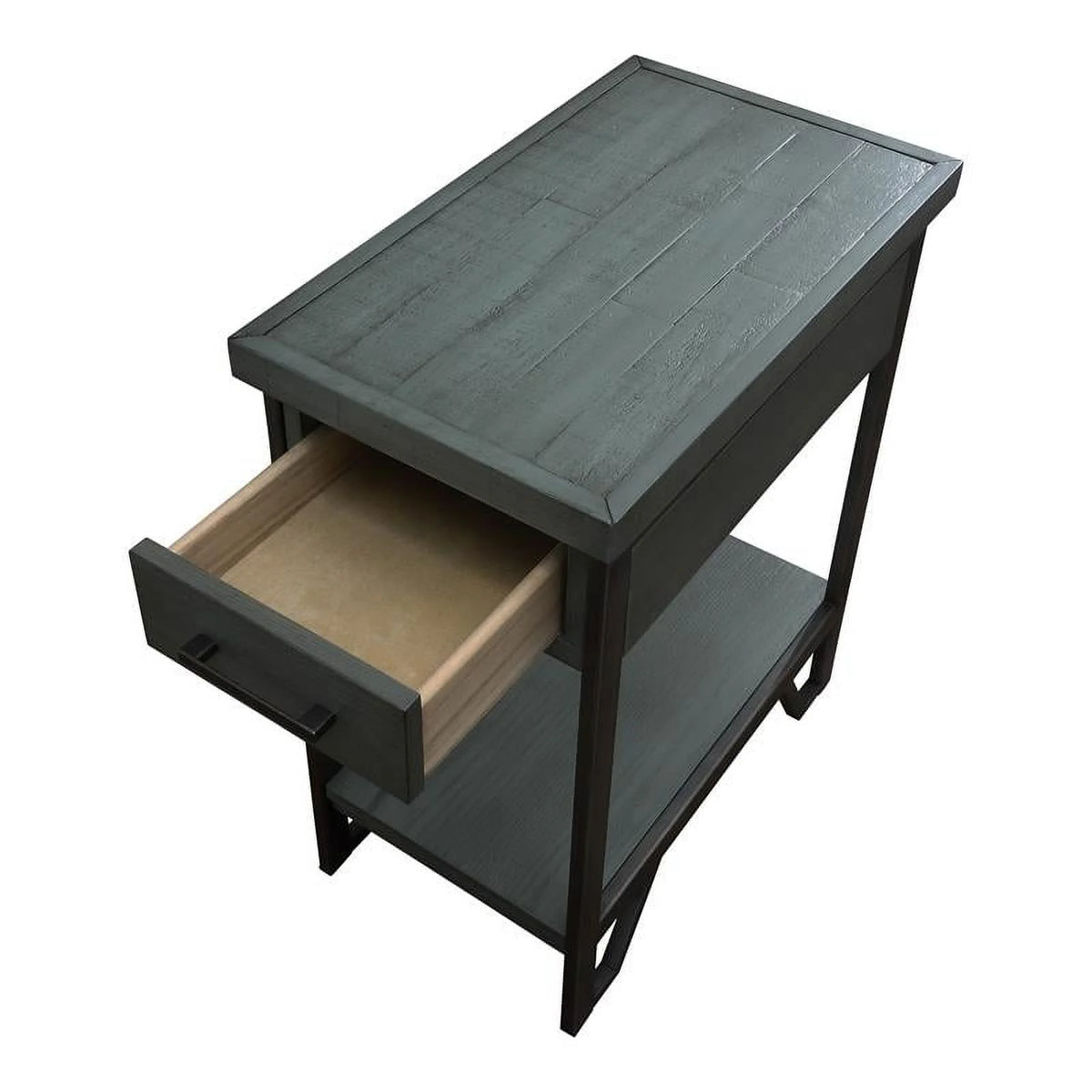 Antique Green Wood 1-Shelf Side Table R22224