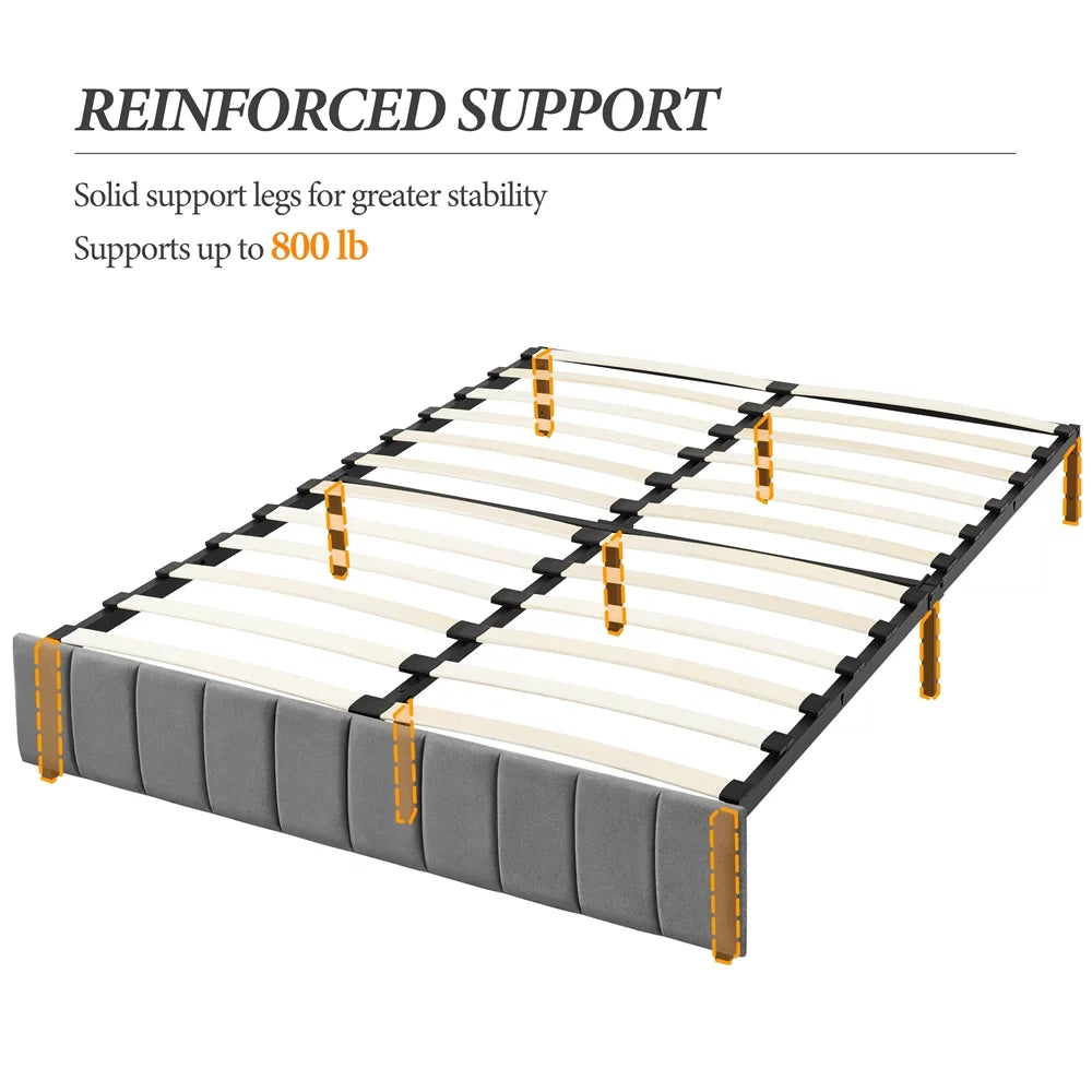 Queen Size Upholstered Storage Bed with 4 Drawers J1877
