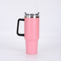 40 oz Stainless Steel Tumbler with Handle and Straw Lid C6424