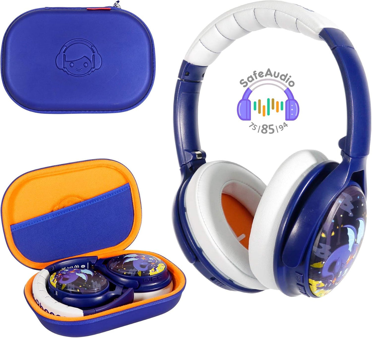 Snow White Over-Ear Bluetooth Headphones with Detachable Boom Microphone L9508
