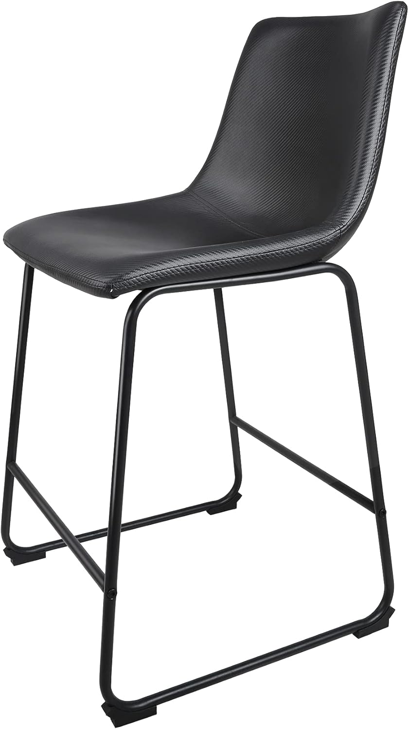 Black Metal Bar Stools Set of 2 Z10001