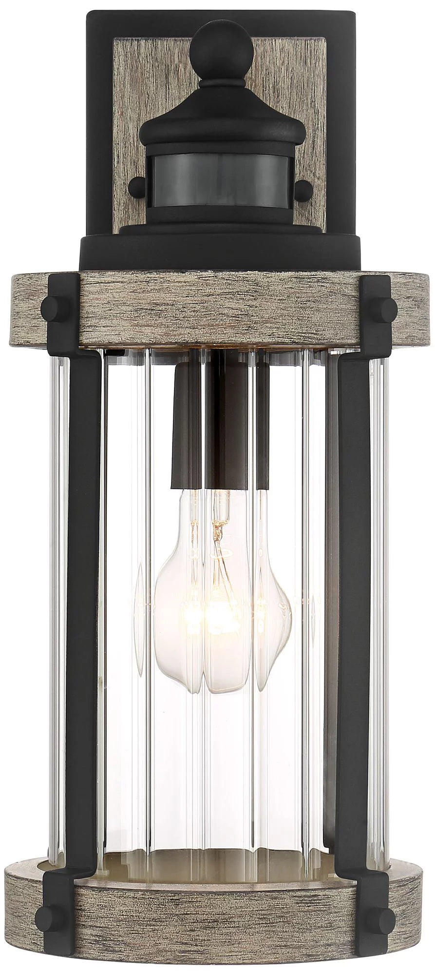 Set of 2 Gray Black Motion Sensor Dusk to Dawn Outdoor Wall Light W16274