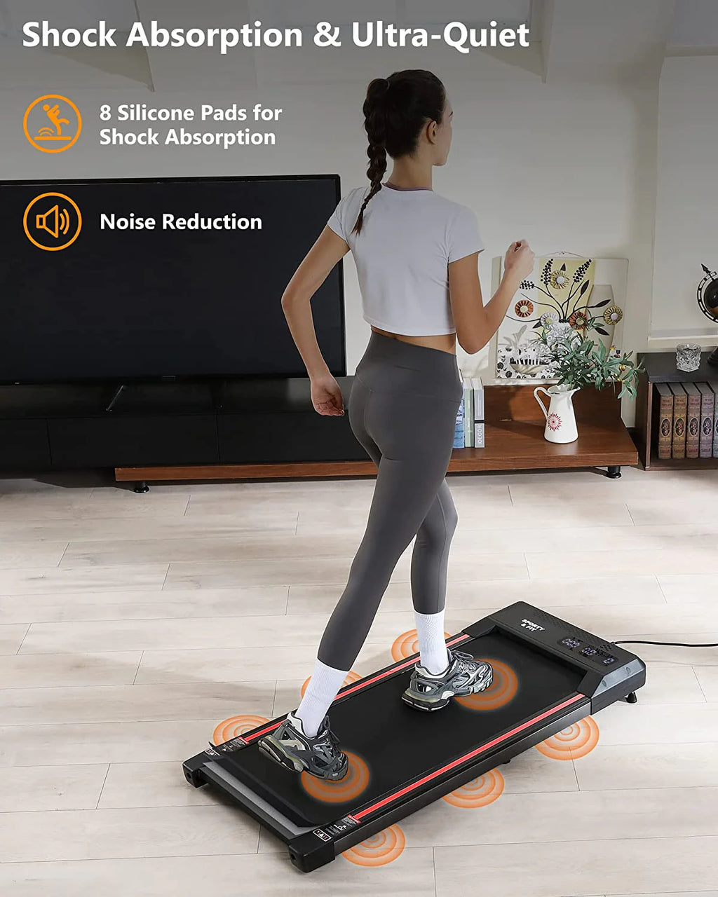 Black Portable Treadmill with Bluetooth Speaker F257292