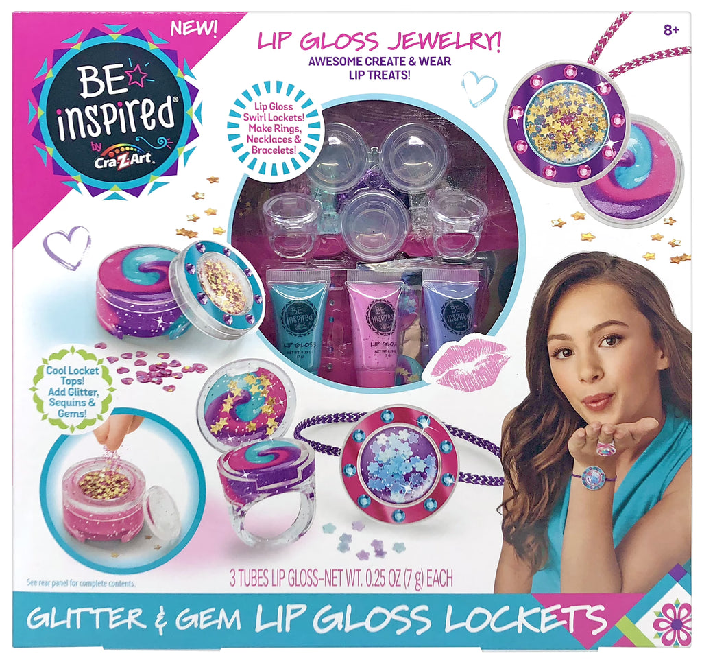 Glitter & Gem Lip Gloss Lockets Multicolor Craft Kit L133