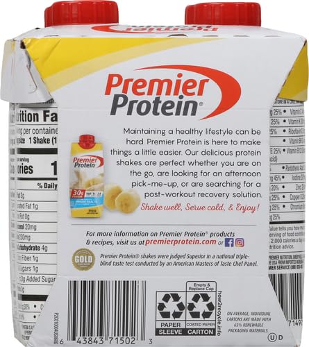 30g Shakes Bananas and Cream, 44 Fl Oz, Pack of 4 U155084