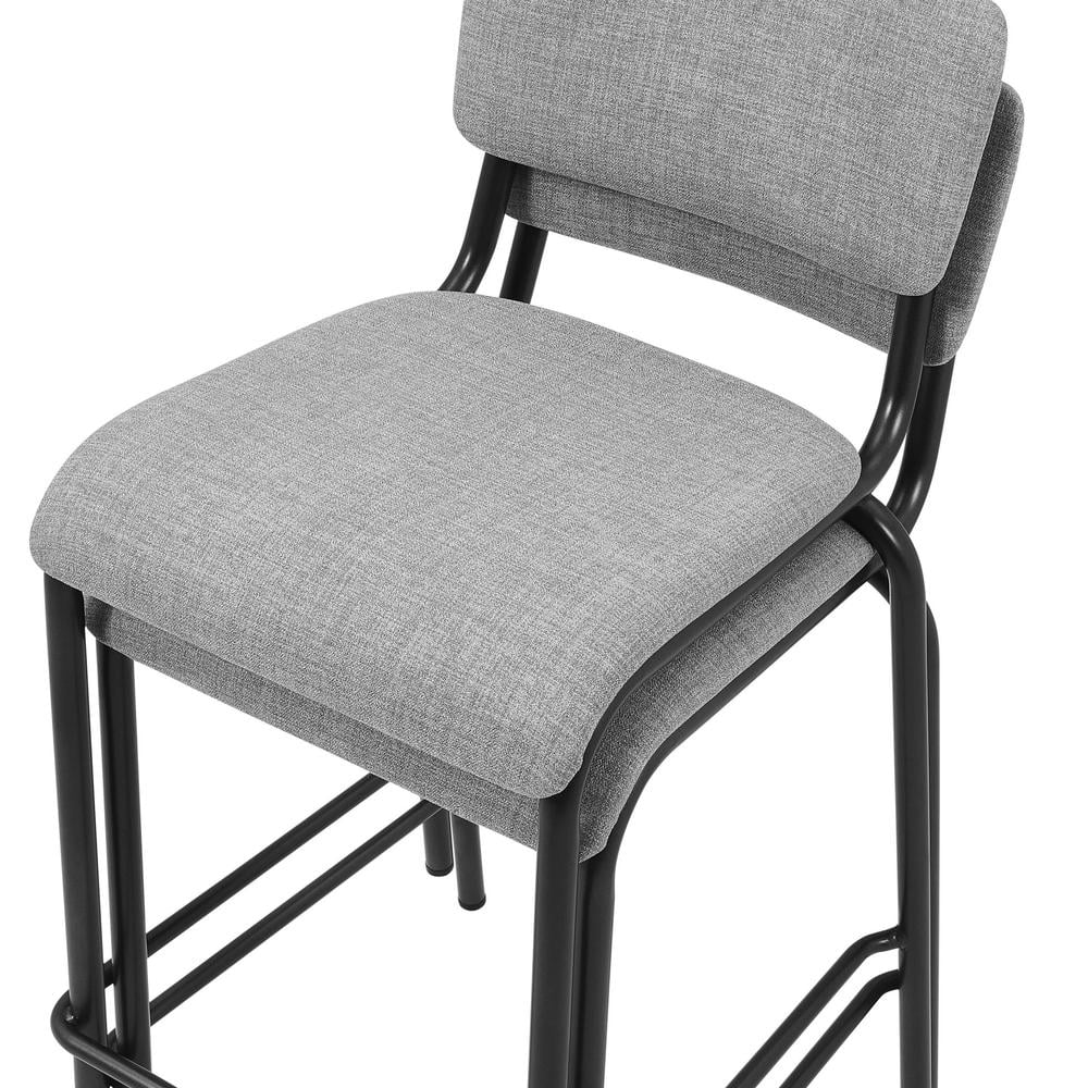 26" Gray Fabric Counter Stool Set of 4 X992058
