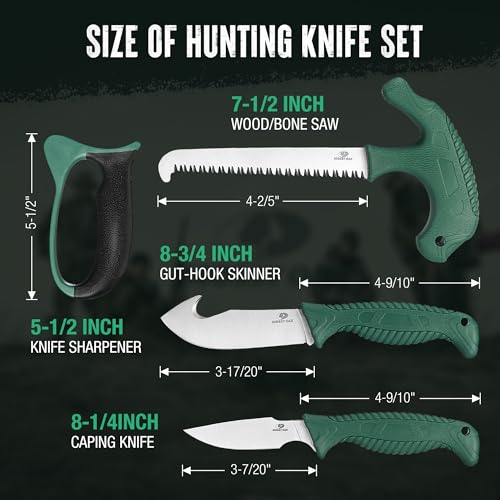 4 Pcs Hunting Knife Set with Portable Sheath N817286