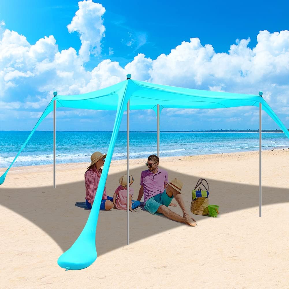 10 x 10 FT UPF50+ Beach Tent Sun Shelter with Carrying Bag F7409