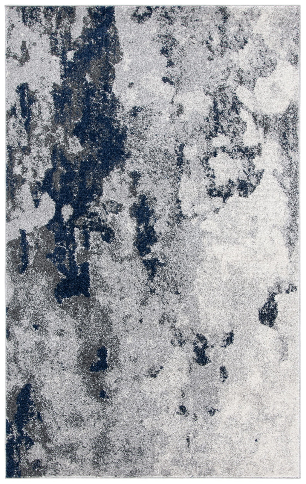 Navy Grey Abstract Area Rug 6' x 9' Z61555