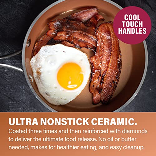 15 Pc Non Stick Copper Ceramic Cookware Set L82093